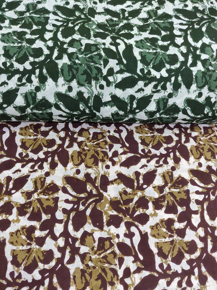Leaves Printed  Cotton Fabric DN2004